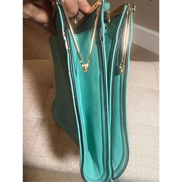 NWT Alyssa turquoise/blue vintage inspired shoulder bag - Picture 3 of 6